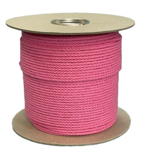 4mm Rose Pink Cotton Rope - 200m reel