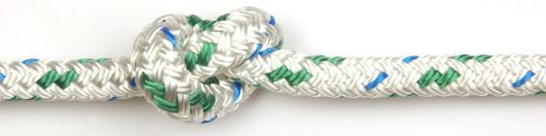 8mm White / Green Fleck Braid on Braid Polyester Rope sold by the metre