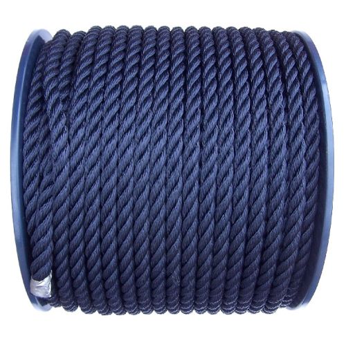 14mm Navy Blue Polyester Rope - 100m reel