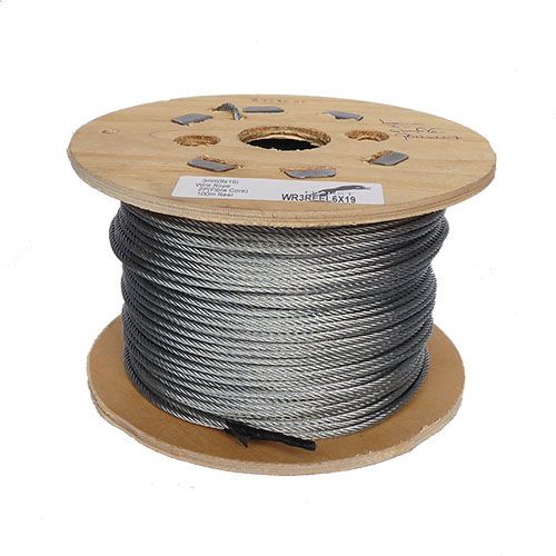 4mm 6x19 Steel Wire Rope - 100m wooden reel