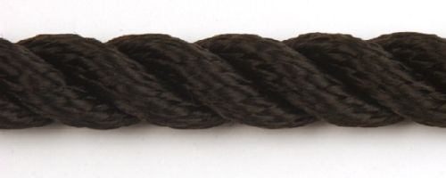 14mm Black Yacht Rope sold by the metre